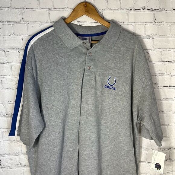 NFL Indianapolis Colts Polo Short sleeve Size XL Cotton NEW Gray Steel - Picture 2 of 6